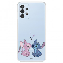 Funda para Samsung Galaxy A13 4G Oficial de Disney Angel & Stitch Beso - Lilo & Stitch