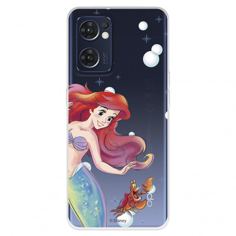 Funda para Oppo Find X5 Lite Oficial de Disney Ariel y Sebastián Burbujas - La Sirenita