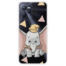 Funda para Realme C35 Oficial de Disney Dumbo Silueta Transparente - Dumbo