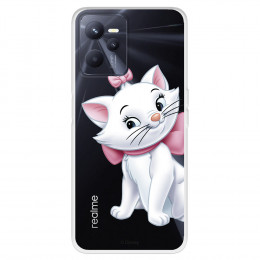 Funda para Realme C35 Oficial de Disney Marie Silueta - Los Aristogatos