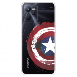 Funda para Realme C35 Oficial de Marvel Capitán América Escudo Transparente - Marvel