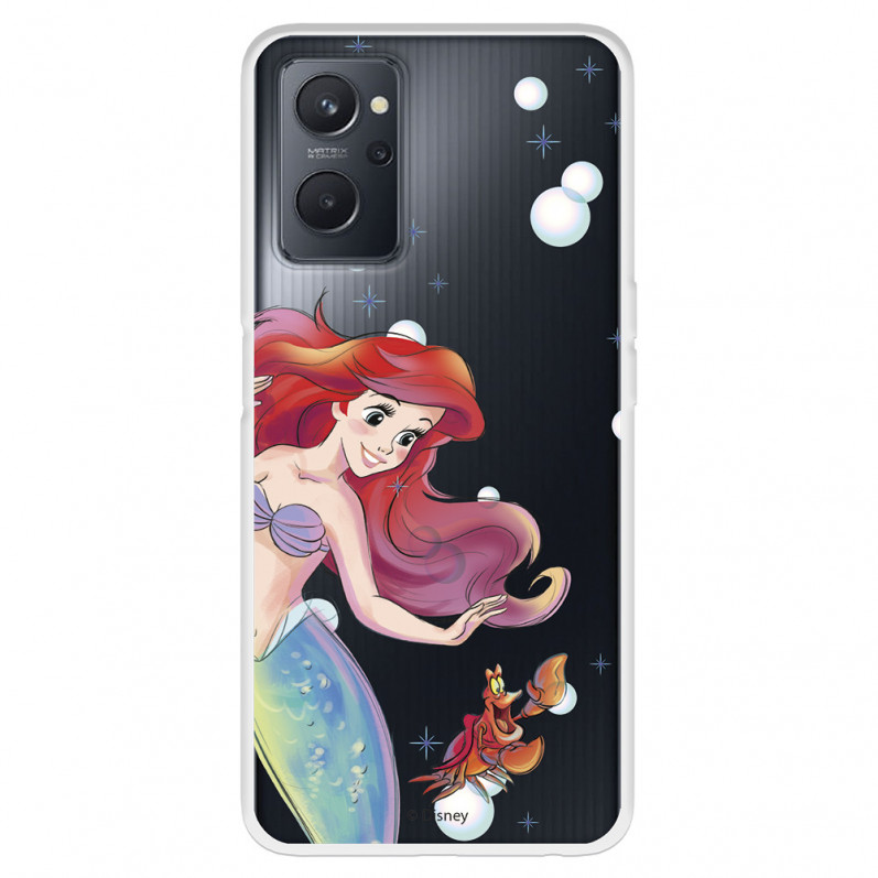 Funda para Realme 9i Oficial de Disney Ariel y Sebastián Burbujas - La Sirenita