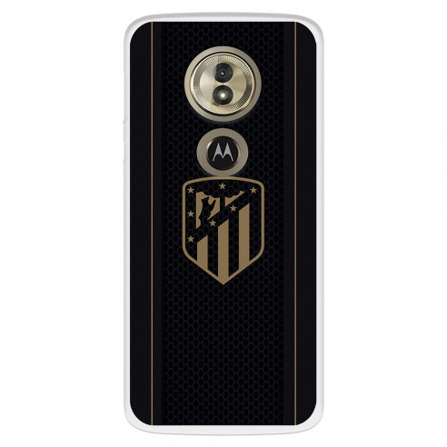 Funda para Motorola Moto G6 Play del Atlético de Madrid Escudo Dorado Fondo Negro  - Licencia Oficial Atlético de Madrid