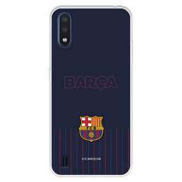 Funda para Samsung Galaxy A01 del FC Barcelona Barsa Fondo Azul  - Licencia Oficial FC Barcelona