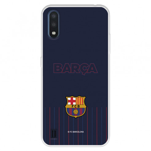 Funda para Samsung Galaxy A01 del FC Barcelona Barsa Fondo Azul  - Licencia Oficial FC Barcelona