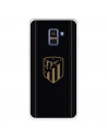 Funda para Samsung Galaxy A8 2018 del Atlético de Madrid Escudo Dorado Fondo Negro  - Licencia Oficial Atlético de Madrid