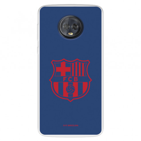 Funda para Motorola Moto G6 del FC Barcelona Escudo Rojo Fondo Azul  - Licencia Oficial FC Barcelona