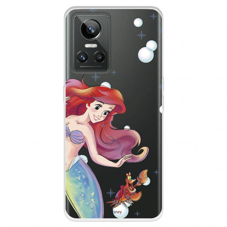 Funda para Realme GT Neo 3 Oficial de Disney Ariel y Sebastián Burbujas - La Sirenita