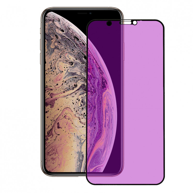 Geam securizat Complet Anti Blue-Ray negru pentru iPhone XS