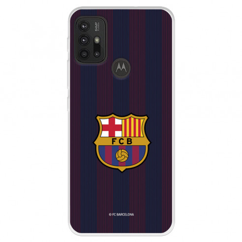 Funda para Motorola Moto G30 del FC Barcelona Rayas Blaugrana  - Licencia Oficial FC Barcelona