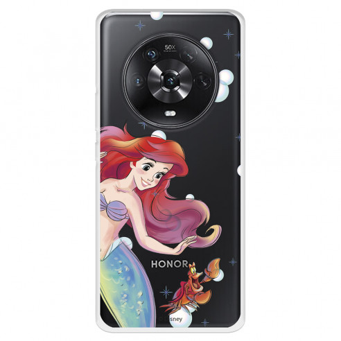 Funda para Huawei Honor Magic4 Lite Oficial de Disney Ariel y Sebastián Burbujas - La Sirenita