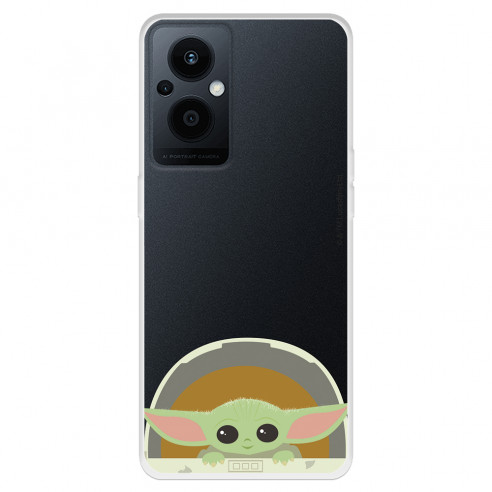 Funda para Oppo Reno8 Lite 5G Oficial de Star Wars Baby Yoda Sonrisas - The Mandalorian