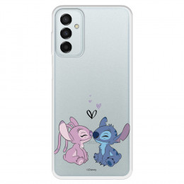 Funda para Samsung Galaxy M13 Oficial de Disney Angel & Stitch Beso - Lilo & Stitch