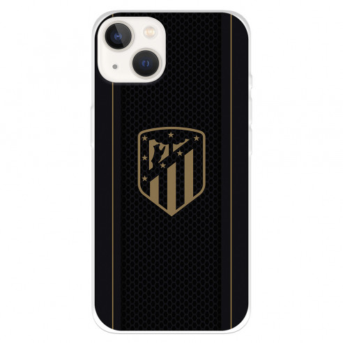 Funda para Iphone 14 del Atlético de Madrid Escudo Dorado Fondo Negro  - Licencia Oficial Atlético de Madrid