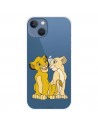 Funda para IPhone 14 Max Oficial de Disney Simba y Nala Silueta - El Rey León