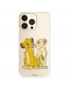 Funda para IPhone 14 Pro Oficial de Disney Simba y Nala Silueta - El Rey León