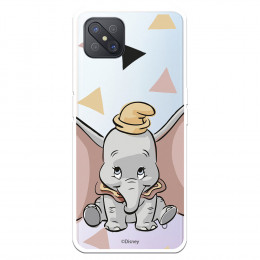 Funda para Oppo A92S Oficial de Disney Dumbo Silueta Transparente - Dumbo