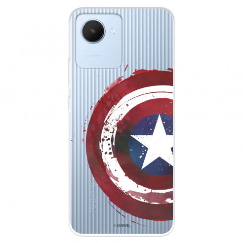 Funda para Realme Narzo 50i Prime Oficial de Marvel Capitán América Escudo Transparente - Marvel