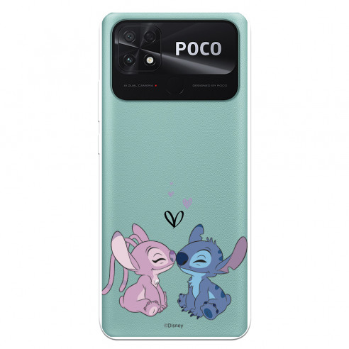 Husă pentru Xiaomi Poco C40 Official Disney Angel & Stitch Kiss - Lilo & Stitch - Lilo & Stitch