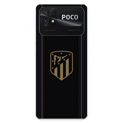 Xiaomi Atlético de Madrid Poco C40 Scut de aur de aur fundal negru - Atletico Madrid Licență oficială Atletico Madrid
