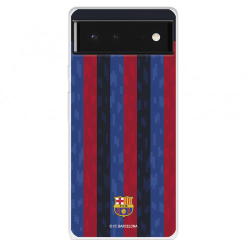 Funda para Google Pixel 6 del FC Barcelona Fondo Rayas Verticales  - Licencia Oficial FC Barcelona