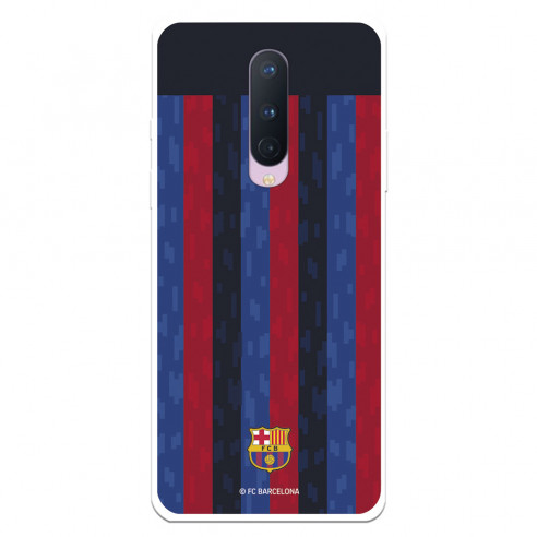 Funda para OnePlus 8 del FC Barcelona Fondo Rayas Verticales  - Licencia Oficial FC Barcelona