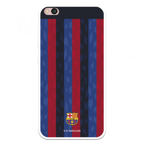 Funda para Xiaomi Redmi 5A del FC Barcelona Fondo Rayas Verticales  - Licencia Oficial FC Barcelona
