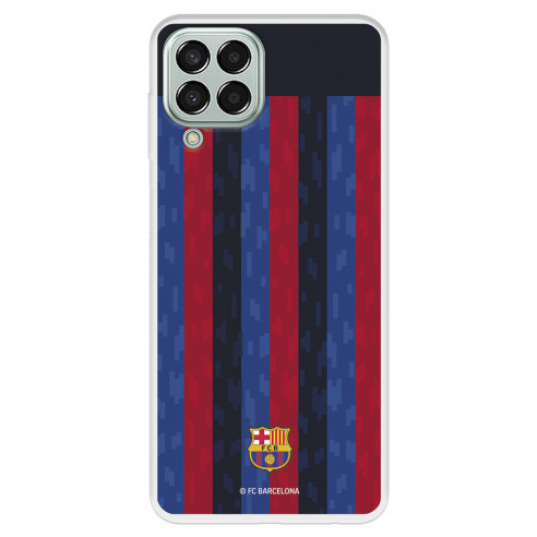 Funda para Samsung Galaxy M33 5G del FC Barcelona Fondo Rayas Verticales  - Licencia Oficial FC Barcelona