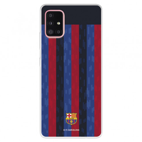 Funda para Samsung Galaxy A51 5G del FC Barcelona Fondo Rayas Verticales  - Licencia Oficial FC Barcelona