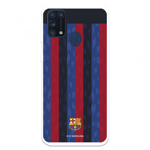 Funda para Samsung Galaxy M51 del FC Barcelona Fondo Rayas Verticales  - Licencia Oficial FC Barcelona