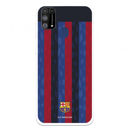 Funda para Samsung Galaxy M31 del FC Barcelona Fondo Rayas Verticales  - Licencia Oficial FC Barcelona