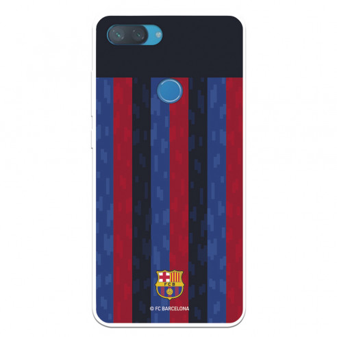 Funda para Xiaomi Mi 8 Lite del FC Barcelona Fondo Rayas Verticales  - Licencia Oficial FC Barcelona