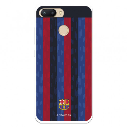 Funda para Xiaomi Redmi 6 del FC Barcelona Fondo Rayas Verticales  - Licencia Oficial FC Barcelona