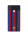 Funda para Xiaomi Mi Max 3 del FC Barcelona Fondo Rayas Verticales  - Licencia Oficial FC Barcelona