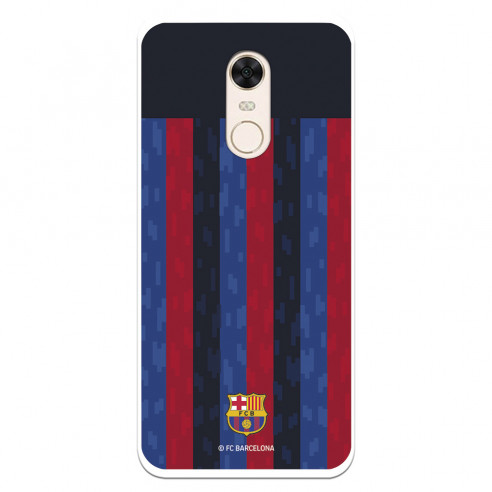 Funda para Xiaomi Redmi 5 Plus del FC Barcelona Fondo Rayas Verticales  - Licencia Oficial FC Barcelona