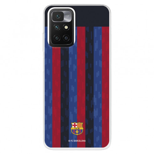 Funda para Xiaomi Redmi 10 del FC Barcelona Fondo Rayas Verticales  - Licencia Oficial FC Barcelona