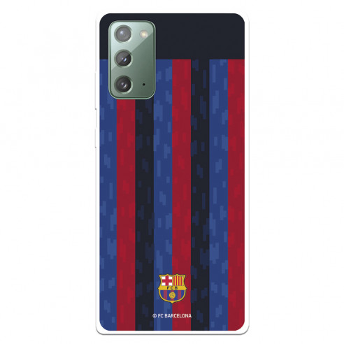 Funda para Samsung Galaxy Note20 del FC Barcelona Fondo Rayas Verticales  - Licencia Oficial FC Barcelona