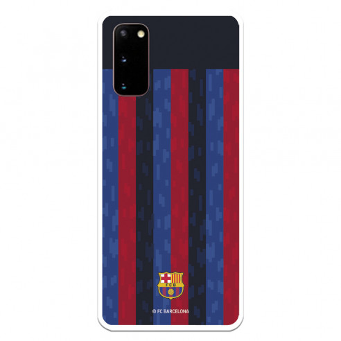 Funda para Samsung Galaxy S20 del FC Barcelona Fondo Rayas Verticales  - Licencia Oficial FC Barcelona