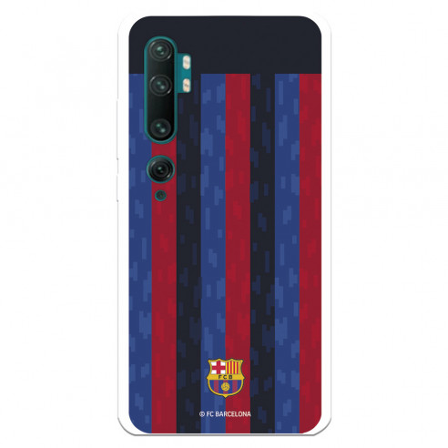 Funda para Xiaomi Mi Note 10 del FC Barcelona Fondo Rayas Verticales  - Licencia Oficial FC Barcelona