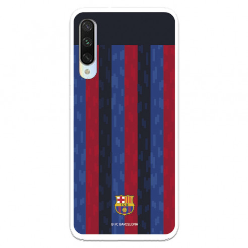 Funda para Xiaomi Mi A3 del FC Barcelona Fondo Rayas Verticales  - Licencia Oficial FC Barcelona