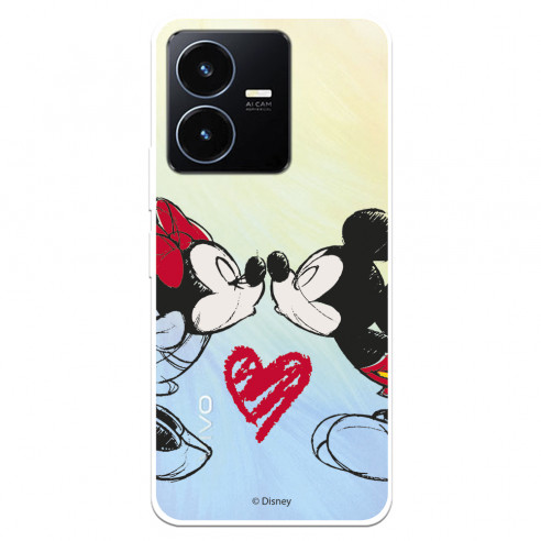 Funda para Vivo Y22S Oficial de Disney Mickey y Minnie Beso - Clásicos Disney