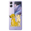 Funda para Oppo Find N2 Flip Oficial de Disney Simba y Nala Silueta - El Rey León