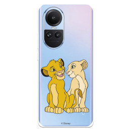 Funda para Oppo Reno10 Oficial de Disney Simba y Nala Silueta - El Rey León