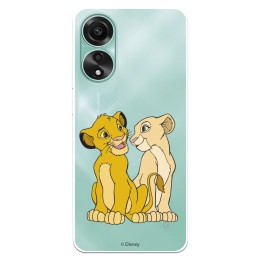 Funda para Oppo A78 4G Oficial de Disney Simba y Nala Silueta - El Rey León