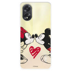 Funda para Oppo A38 Oficial de Disney Mickey y Minnie Beso - Clásicos Disney