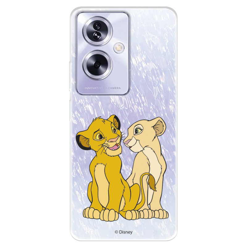 Funda para Oppo A79 5G Oficial de Disney Simba y Nala Silueta - El Rey León