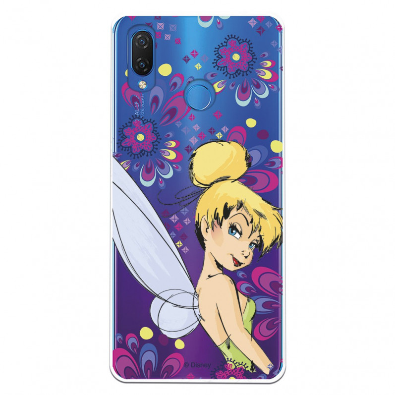 Carcasa Oficial Disney Campanilla Flores Transparente para Huawei P Smart Plus - Peter Pan- La Casa de las Carcasas