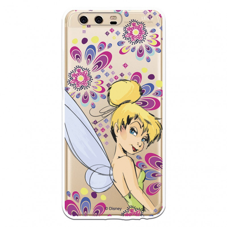 Carcasa Oficial Disney Campanilla Flores Transparente para Huawei P10 - Peter Pan- La Casa de las Carcasas