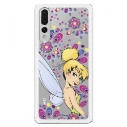 Carcasa Oficial Disney Campanilla Flores Transparente para Huawei P30 - Peter Pan- La Casa de las Carcasas