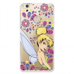 Carcasa Oficial Disney Campanilla Flores Transparente para Huawei P8 Lite 2017 - Peter Pan- La Casa de las Carcasas